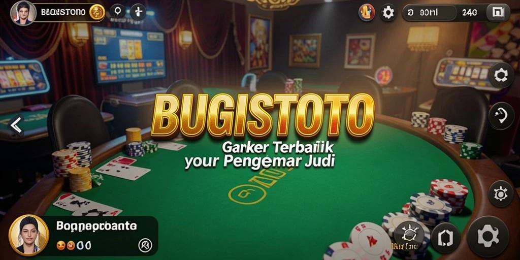 Tampilan gameplay seru dalam BUGISTOTO yang menyajikan pertandingan Poker.