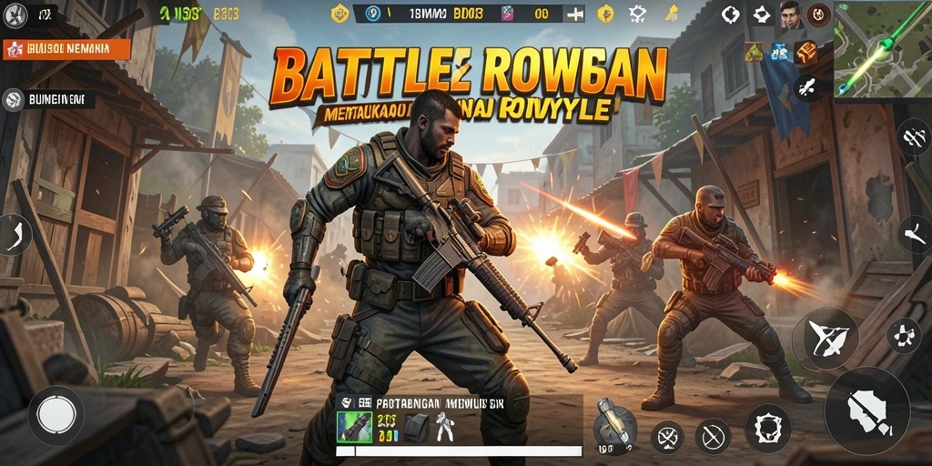 Tampilan gameplay seru dan menegangkan di BUMI303 Battle Royale.