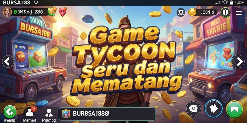 Screenshot utama BURSA188 menunjukkan gameplay Tycoon yang seru.