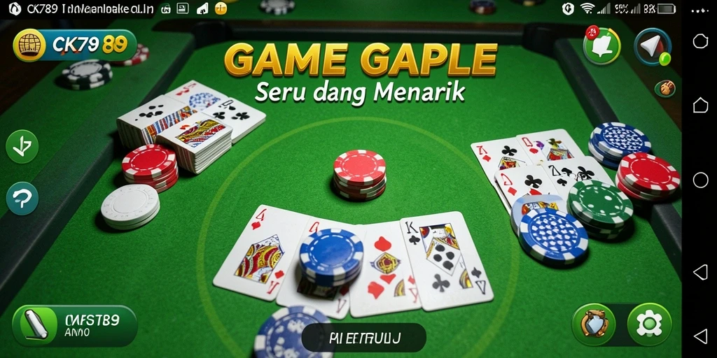 Screenshot CK789 menampilkan gameplay Gaple yang seru dan interaktif.
