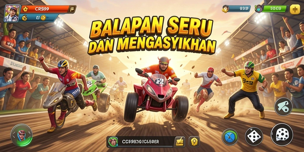Gambaran gameplay balapan menegangkan di CRS99.