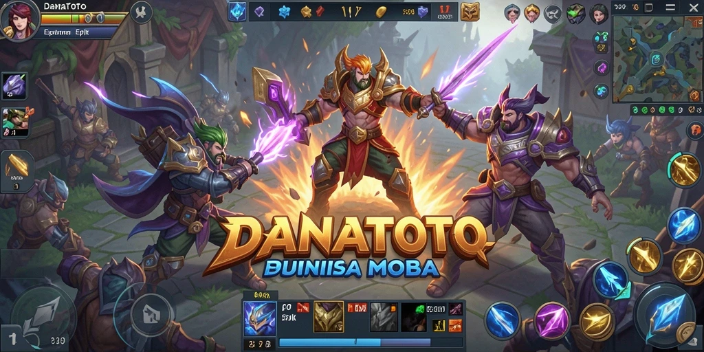 Tampak seru dalam pertempuran di arena MOBA DANATOTO.