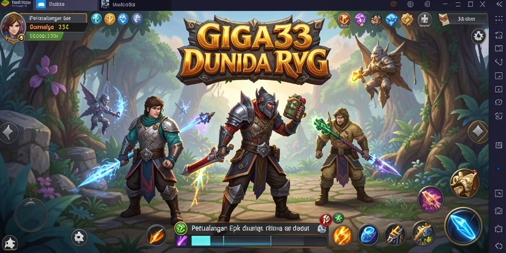 Tampilan gameplay seru GIGA33 dengan karakter yang beraksi di dunia RPG.