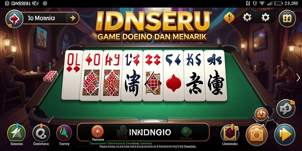 Tampilan gameplay seru dalam IDNSERU, menunjukkan aksi memainkan Domino.