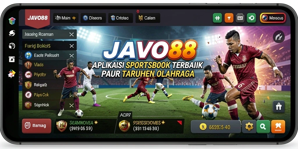 Tampilan utama JAVO88 dengan fitur taruhan olahraga yang menarik.