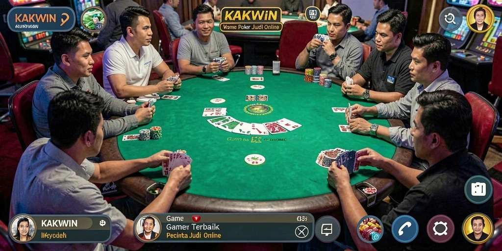 Tampilan gameplay poker yang mendebarkan di KAKWIN.