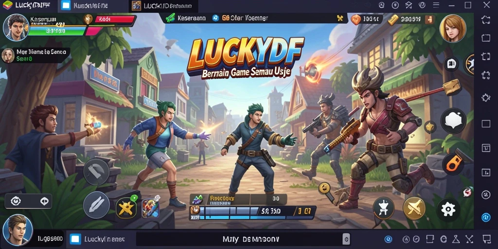 Tampilan menarik dari gameplay LUCKYDF yang penuh warna.