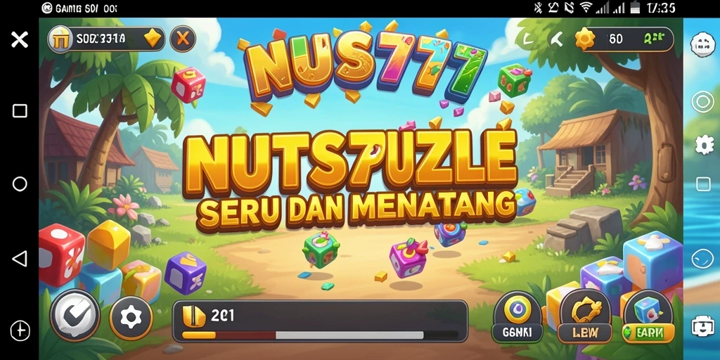 Gameplay NUTS777 yang menantang dan seru di layar.