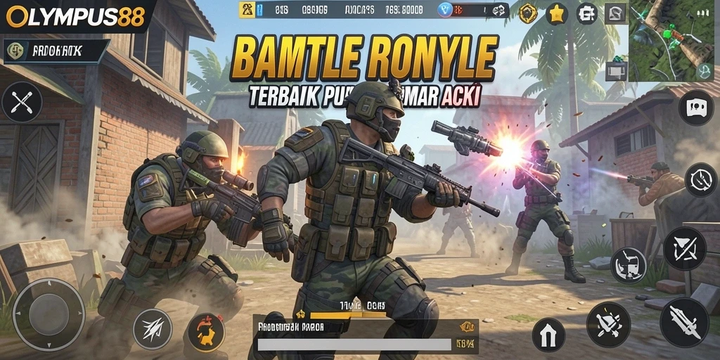 Screenshot utama OLYMPUS88 menunjukkan aksi seru dalam Battle Royale.