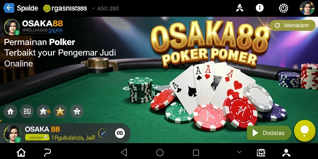 Tampilan antarmuka menarik OSAKA88 dengan permainan Poker yang seru.