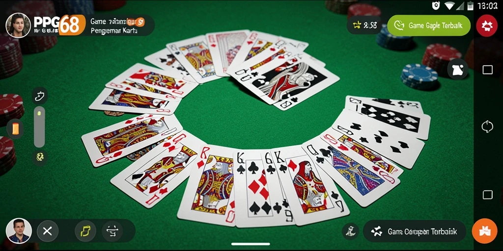 Screenshot PGG68 menampilkan suasana permainan Gaple yang seru.
