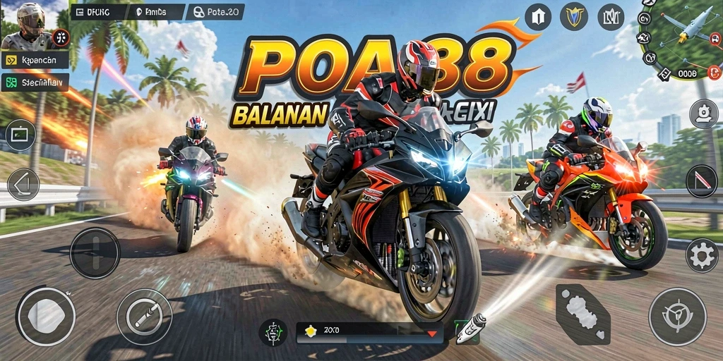 Tampilan seru balapan motor di POA88 dengan aksi mendebarkan.