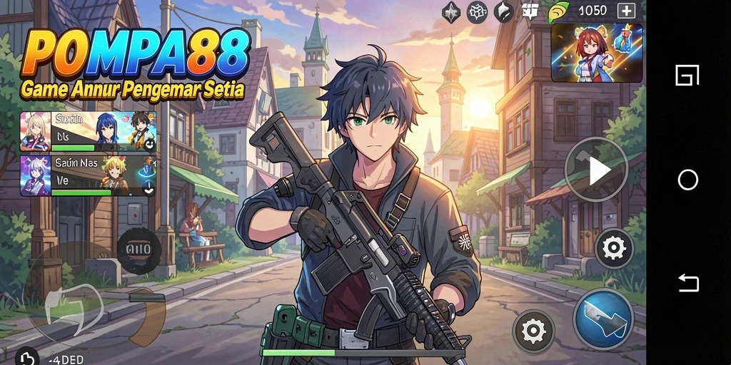 Screenshot POMPA88 menampilkan karakter anime dalam pertempuran epik.
