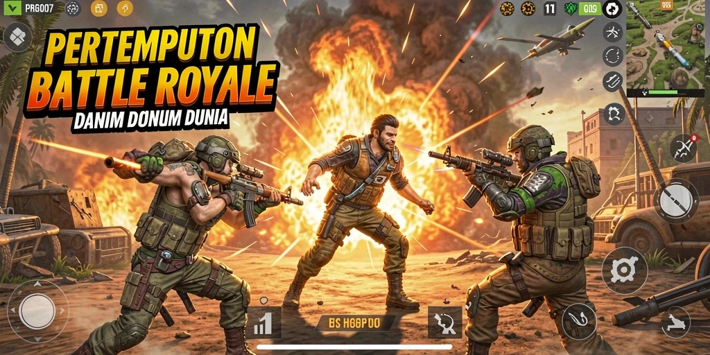 Gameplay PRG007 yang intens dan menegangkan di medan perang Battle Royale.