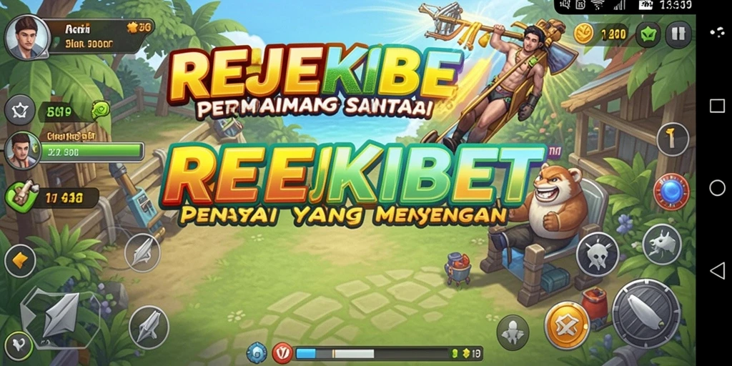 Tampilan gameplay REJEKIBET yang ceria dan penuh warna.