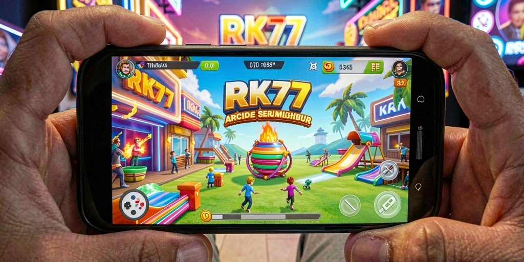 Tampilan gameplay RK77 yang menampilkan aksi seru dan tantangan menarik.