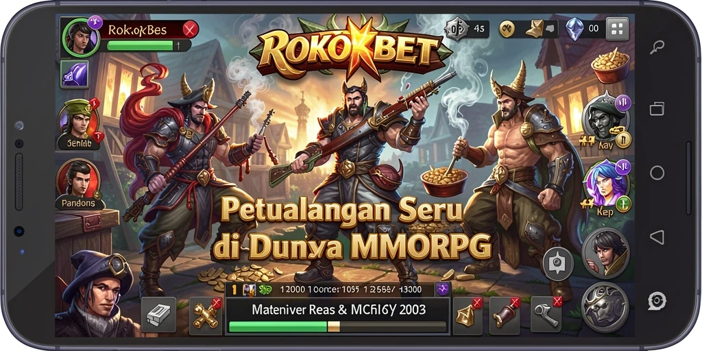 Tangkapan layar ROKOKBET menampilkan pertarungan epik dalam dunia MMORPG.