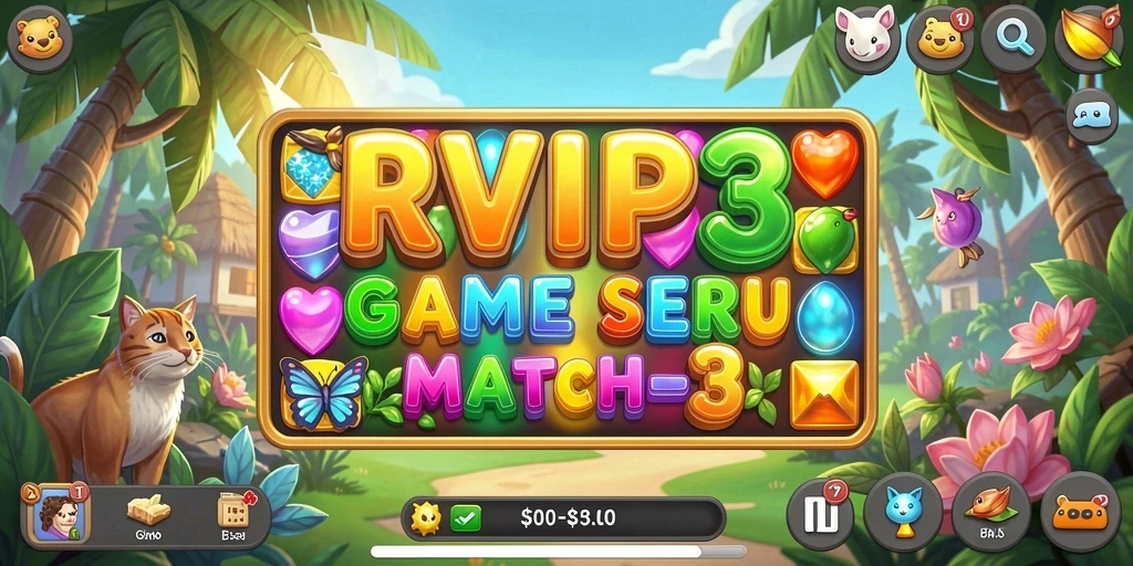 Tampilan gameplay seru RVIP3 dalam aksi Match-3.