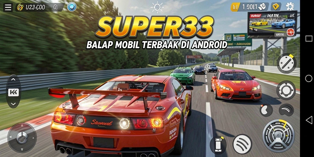 Tampilan utama gameplay SUPER33 yang seru dan mendebarkan.