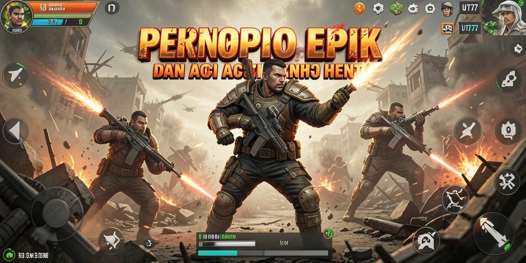 Tangkapan layar UT77 menunjukkan aksi pertempuran yang intens dan menegangkan.