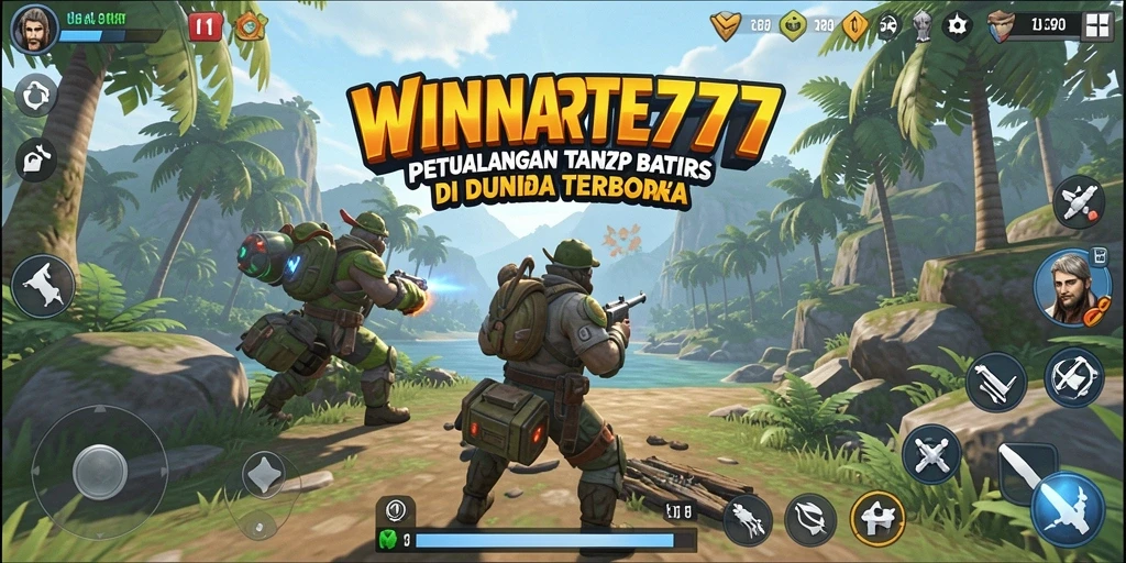 Tangkapan layar dari gameplay WINRATE777 menunjukkan eksplorasi dunia yang luas.